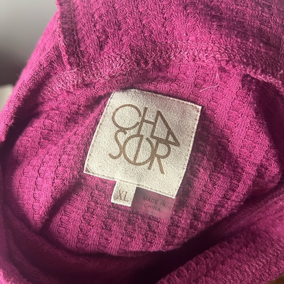 CHASER Waffle Thermal Sweatshirt Hoodie Size XL Sugar Plum Maroon Fall Outdoor - Picture 4 of 6